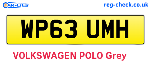 WP63UMH are the vehicle registration plates.