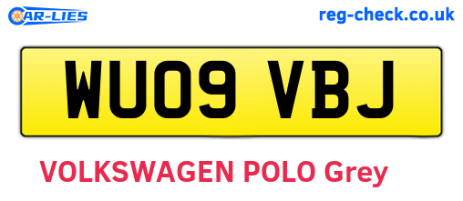 WU09VBJ are the vehicle registration plates.