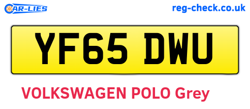 YF65DWU are the vehicle registration plates.