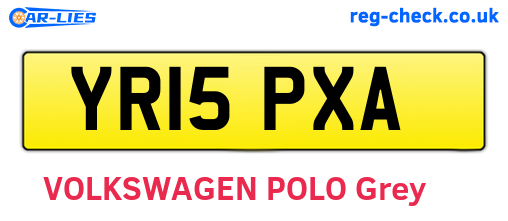 YR15PXA are the vehicle registration plates.