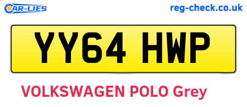 YY64HWP are the vehicle registration plates.