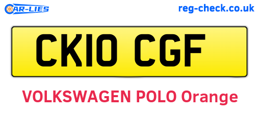 CK10CGF are the vehicle registration plates.