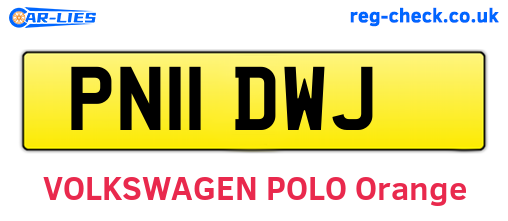 PN11DWJ are the vehicle registration plates.