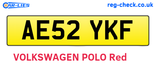 AE52YKF are the vehicle registration plates.
