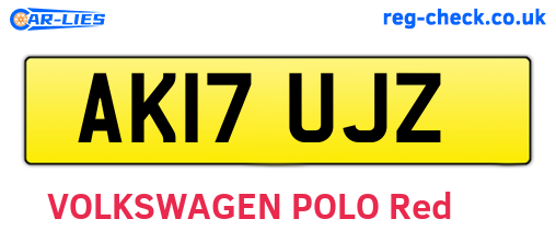 AK17UJZ are the vehicle registration plates.