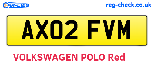 AX02FVM are the vehicle registration plates.