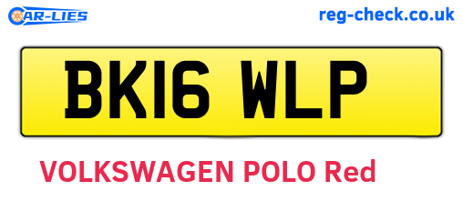 BK16WLP are the vehicle registration plates.