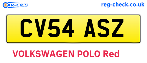 CV54ASZ are the vehicle registration plates.