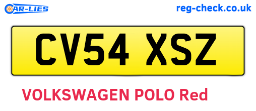 CV54XSZ are the vehicle registration plates.