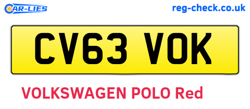 CV63VOK are the vehicle registration plates.