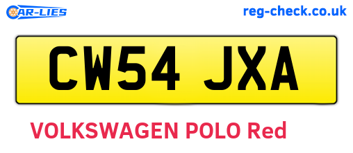 CW54JXA are the vehicle registration plates.