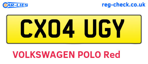 CX04UGY are the vehicle registration plates.