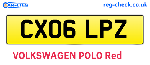 CX06LPZ are the vehicle registration plates.