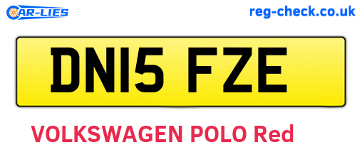 DN15FZE are the vehicle registration plates.