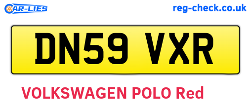DN59VXR are the vehicle registration plates.