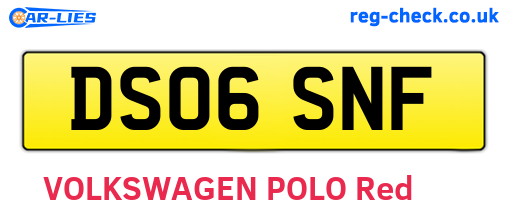 DS06SNF are the vehicle registration plates.