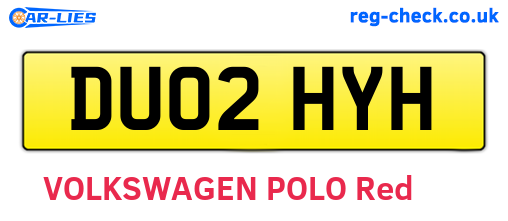 DU02HYH are the vehicle registration plates.