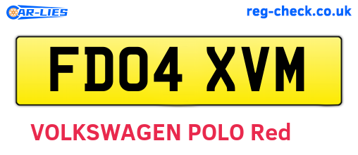 FD04XVM are the vehicle registration plates.