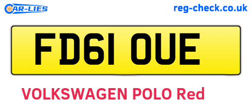 FD61OUE are the vehicle registration plates.