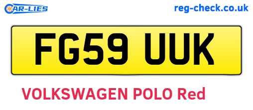 FG59UUK are the vehicle registration plates.