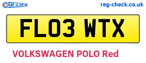 FL03WTX are the vehicle registration plates.