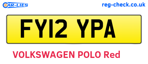 FY12YPA are the vehicle registration plates.
