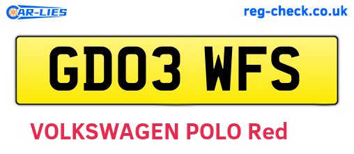 GD03WFS are the vehicle registration plates.