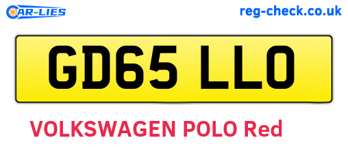 GD65LLO are the vehicle registration plates.