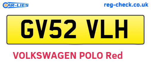 GV52VLH are the vehicle registration plates.