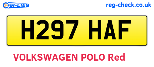 H297HAF are the vehicle registration plates.