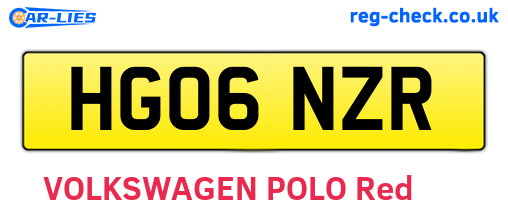HG06NZR are the vehicle registration plates.
