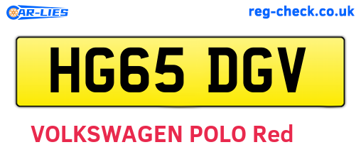 HG65DGV are the vehicle registration plates.