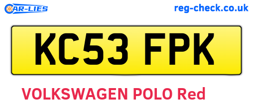 KC53FPK are the vehicle registration plates.