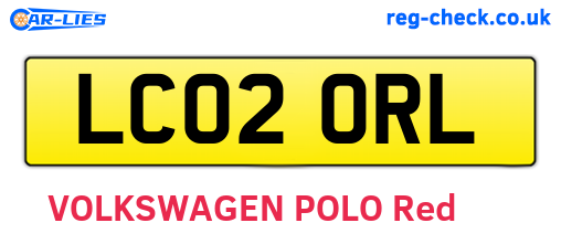 LC02ORL are the vehicle registration plates.