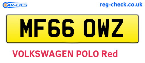 MF66OWZ are the vehicle registration plates.