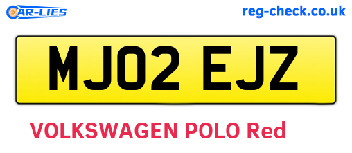 MJ02EJZ are the vehicle registration plates.