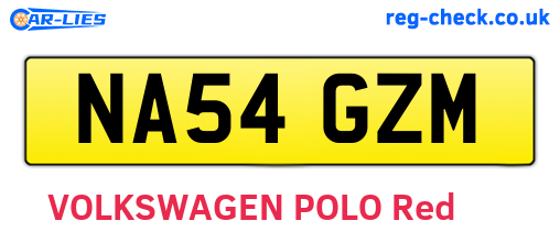 NA54GZM are the vehicle registration plates.