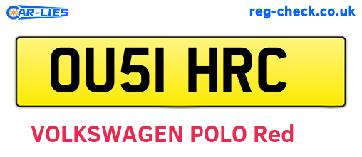 OU51HRC are the vehicle registration plates.