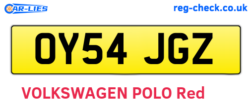 OY54JGZ are the vehicle registration plates.