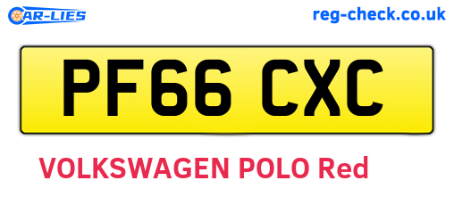 PF66CXC are the vehicle registration plates.