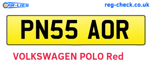 PN55AOR are the vehicle registration plates.