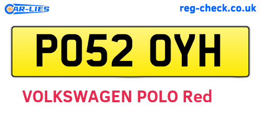 PO52OYH are the vehicle registration plates.