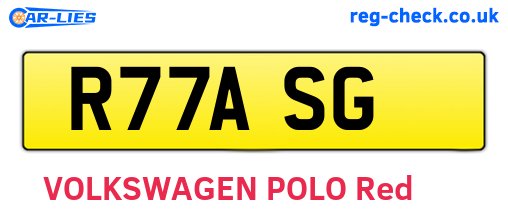 R77ASG are the vehicle registration plates.