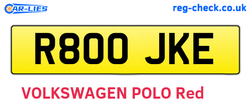 R800JKE are the vehicle registration plates.