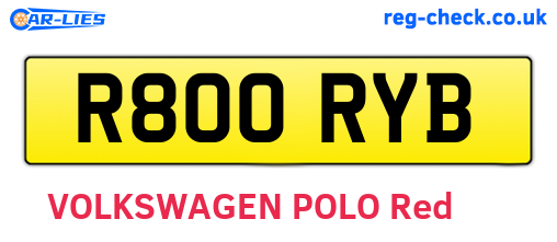 R800RYB are the vehicle registration plates.