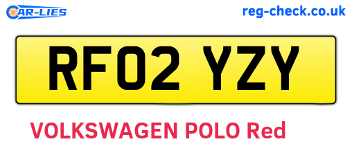 RF02YZY are the vehicle registration plates.