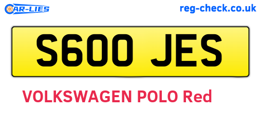 S600JES are the vehicle registration plates.