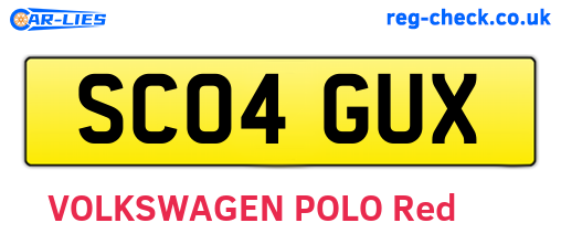 SC04GUX are the vehicle registration plates.