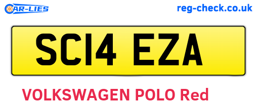 SC14EZA are the vehicle registration plates.