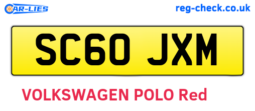 SC60JXM are the vehicle registration plates.